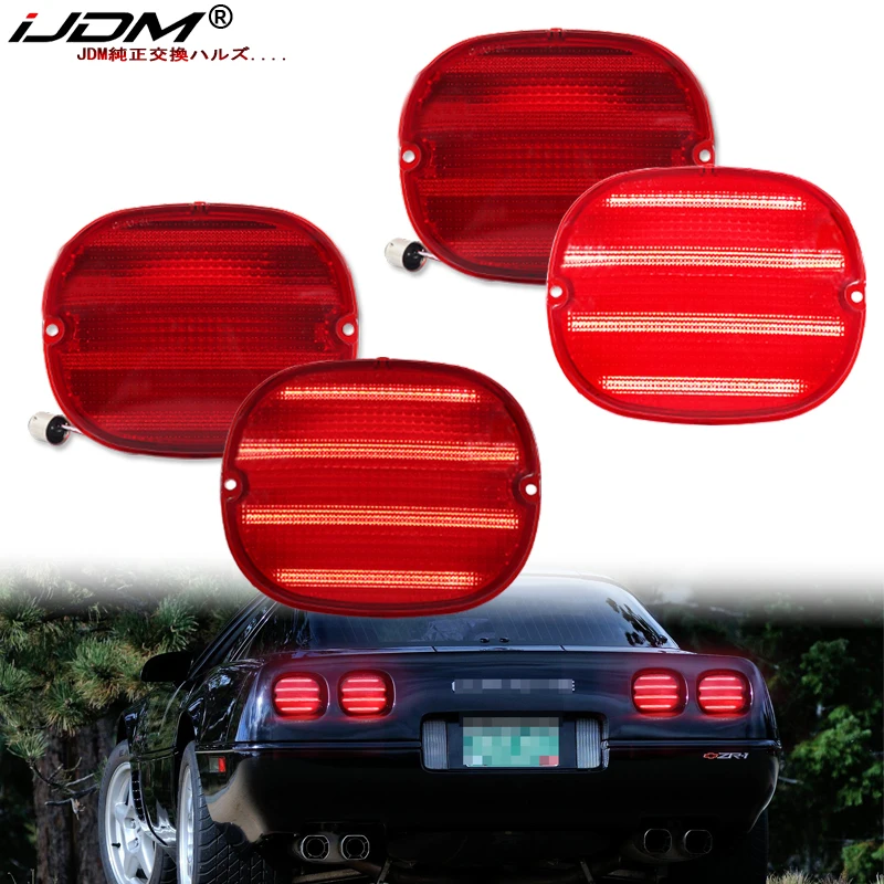 4pc Set Tail Lamp Assemblies For Chevrolet Corvette C4 Rear Running Driving Parking Lamp Taillight Brake Lamp 1991-1996