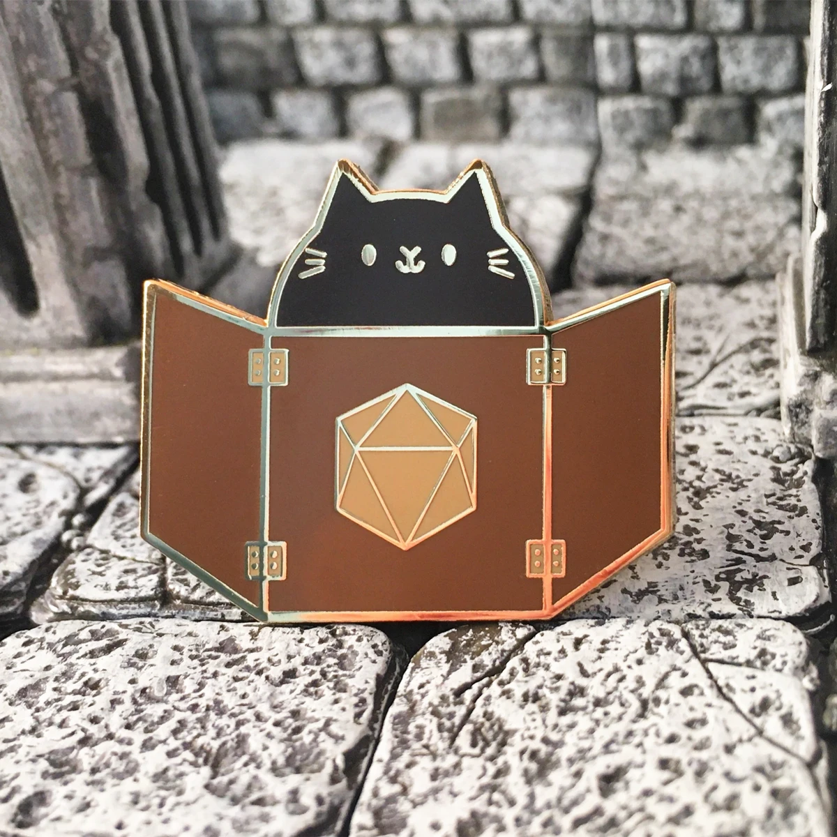 

Kawaii Dungeon Dice Cat Hard Enamel Pin Cute Cartoon Animal Black Cat Metal Brooch Accessories Fashion Badge Jewelry Gift