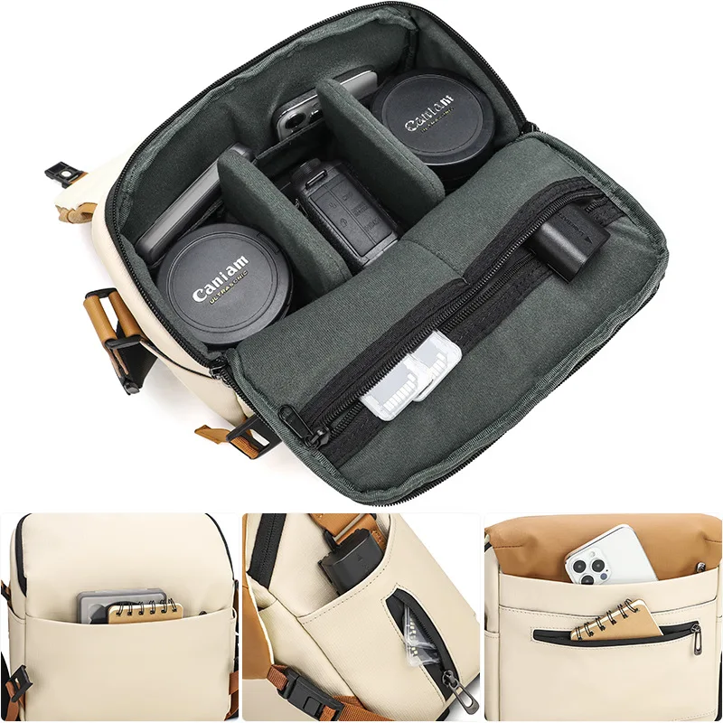 Color Block Camera Shoulder Bag - Outdoor Crossbody DSLR/SLR Case Lightweight Sling Bag for Men & Women Travel Photography view 4
