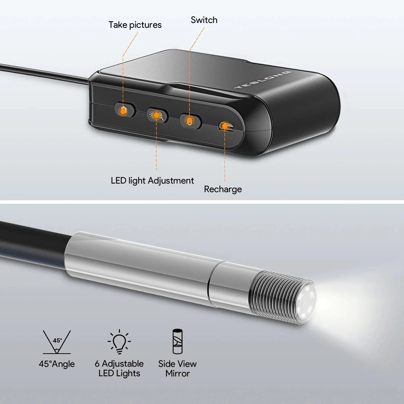 NTG150W WIFI Flexible Rifle Borescope for iPhone & iPad 1.2m Probe Videoscope Inspection Camera Fit 0.2in Caliber & Larger