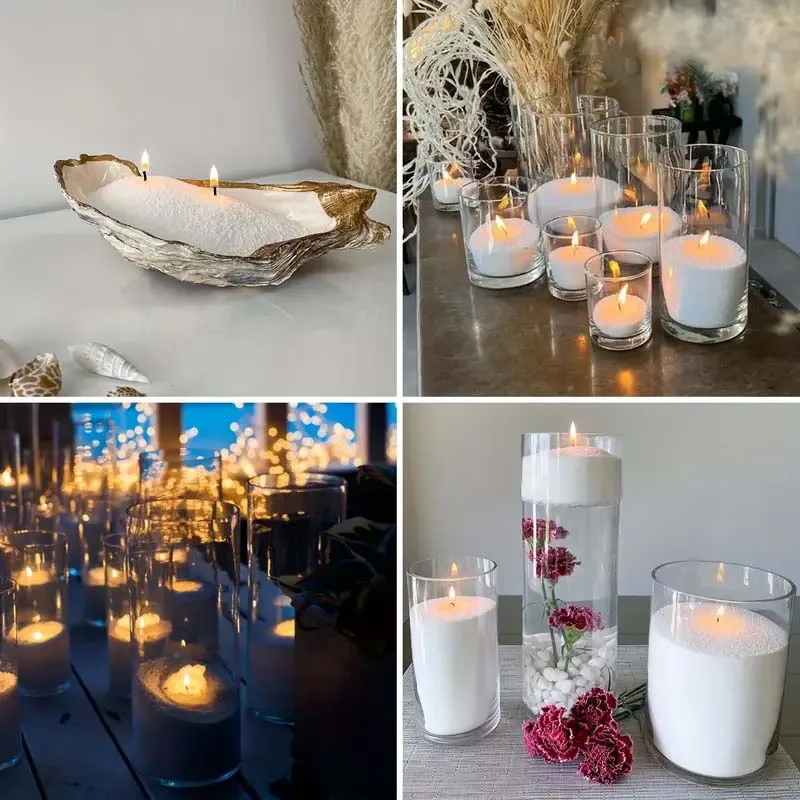 500G Pearl Candle and 20PCS Candle Wicks- Sand Wax, Pearl Candle Wax, for Candle Making, Wedding, Party Beads Candle Wick