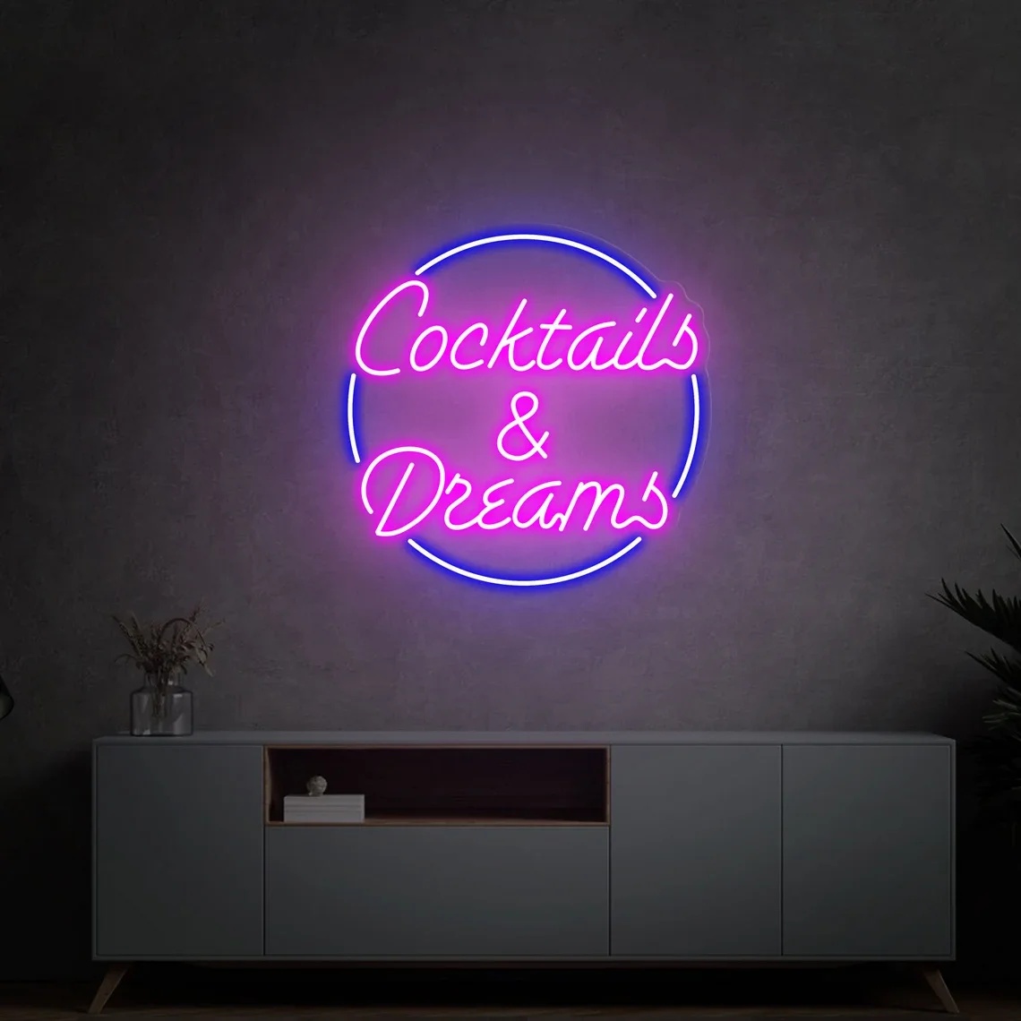 Cocktails and Dreams Neon Sign Beer Bar Wall Decor Game Room Home Shop Wedding Salon Decor