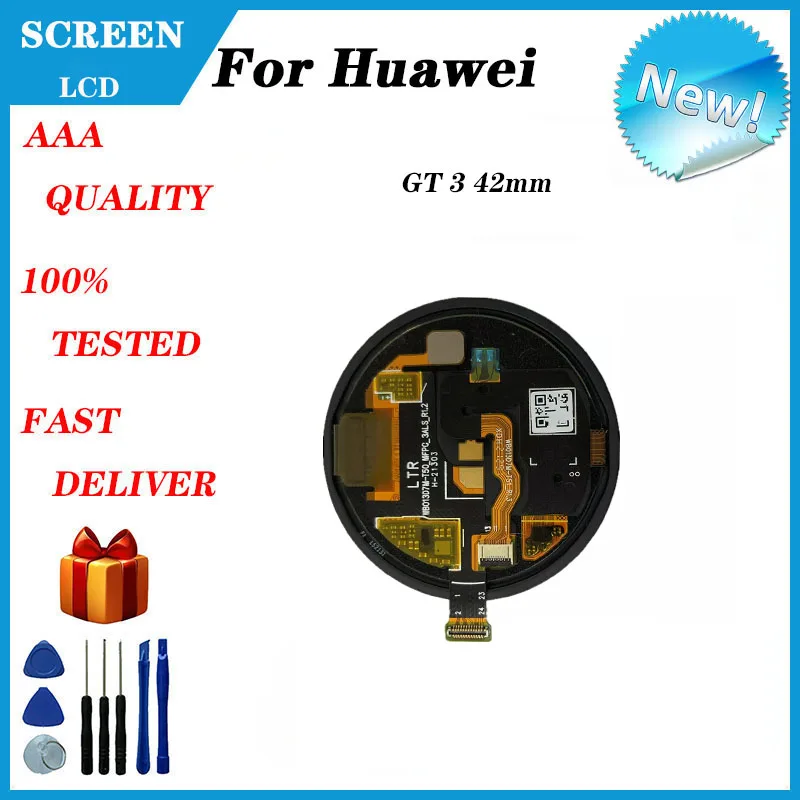 For HUAWEI Watch GT3 42mm LCD Display + Touch Screen LCD+Glass Cover For HUAWEI Watch GT 3 MIL-B19 LCD Display AMOLED Display 42