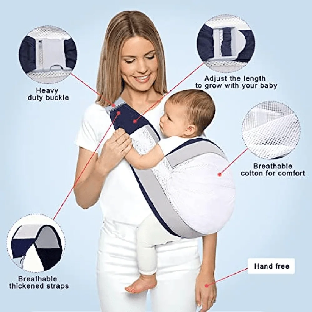 Draagzak, 3d Mesh Baby Wrap, Verstelbare Peuter Bandjes, Gemakkelijk Te Dragen, Baby Semi-Wrap Sling Heupdrager Voor Pasgeboren Naar Peuter