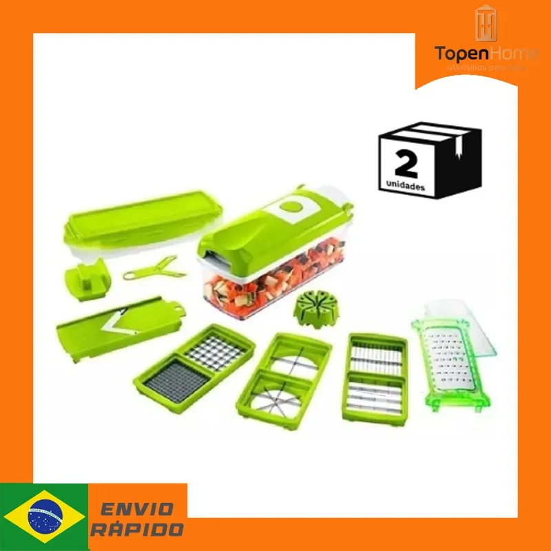 Kit 2 Processadores Nicer Dicer Cortador De Alimentos Legumes