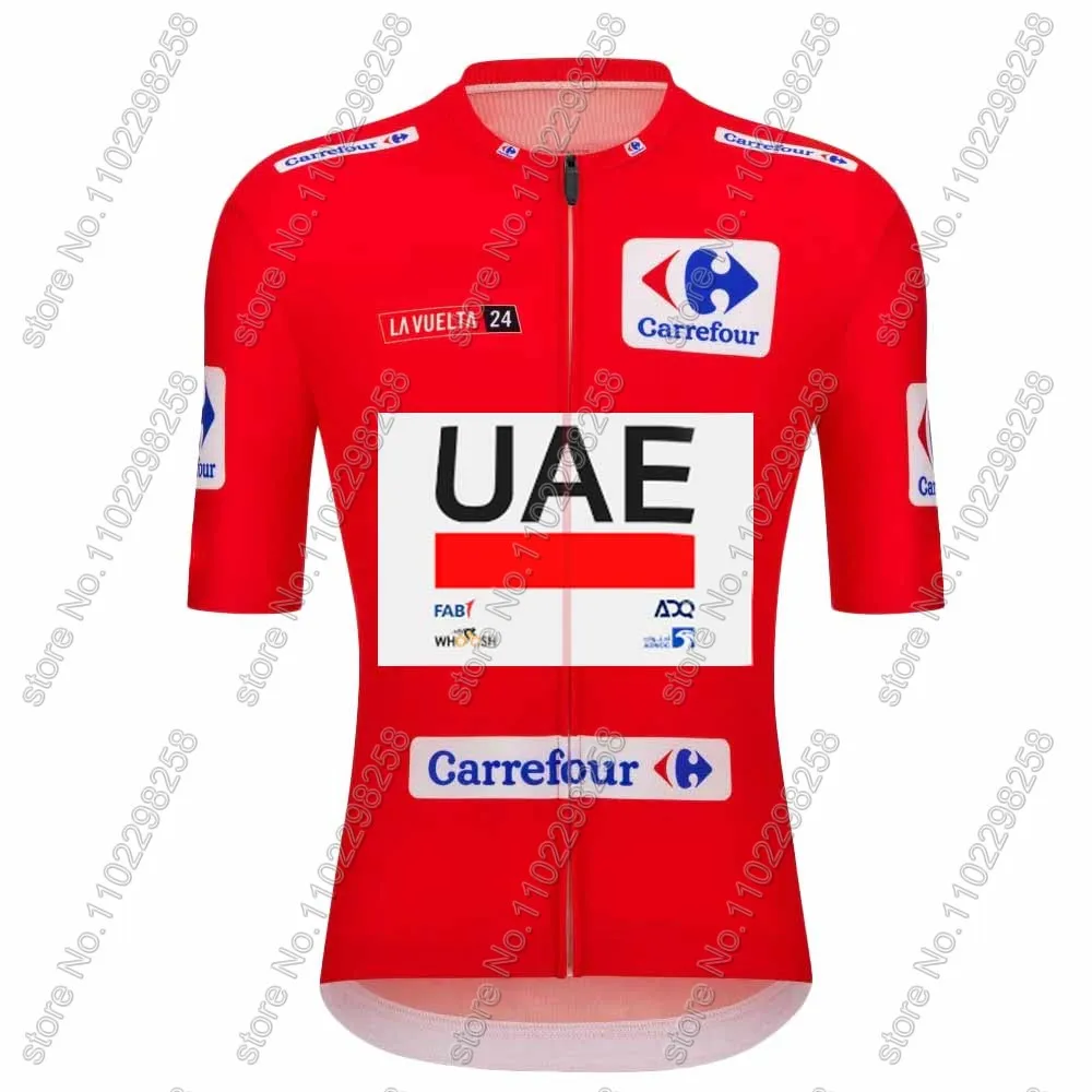 Maillot UAE Team 2024 Cycling Jersey Set Mens Red Spain Tour Short Sleeve Clothing Road Bike Shirt Suit Bicycle Bib Shorts Pants