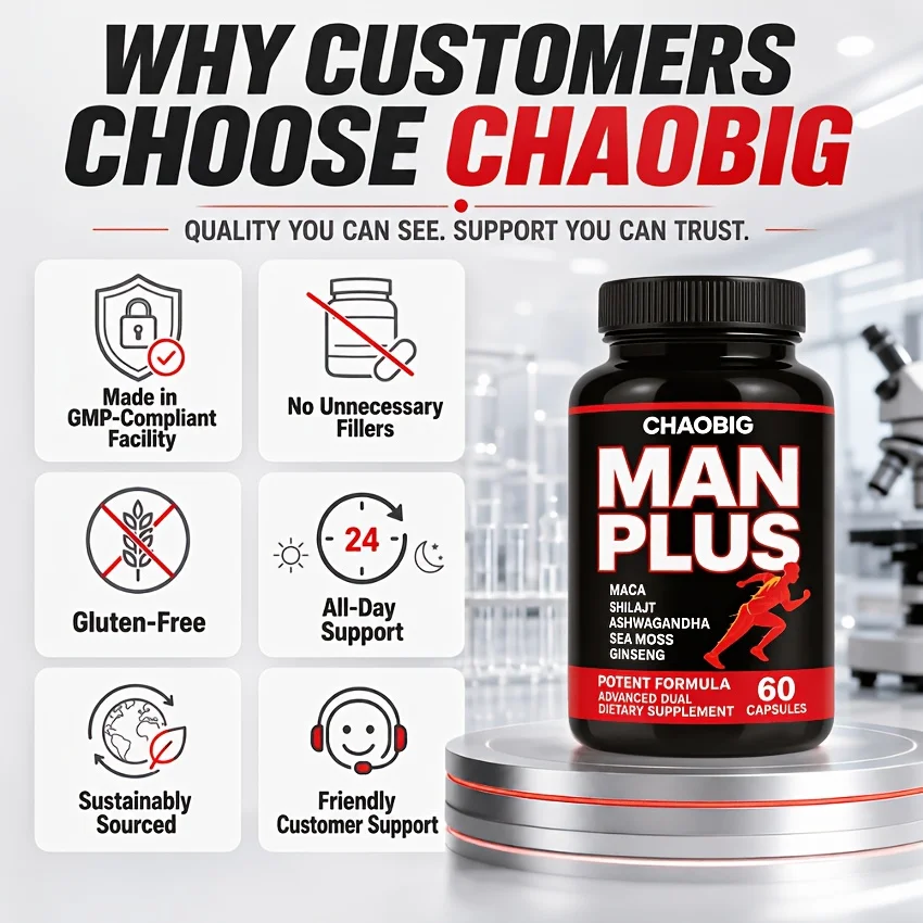 CHAOBIG Tough Man Supplement, Feel Like Yourself Again, Containing Shilajit Powder, Ginseng, Maca Root, Ashwagandha, Men'S Health, Gift, Vitamins And Supplements, Supplements, Claim Daily, Adult, Packaging May Vary - view 6
