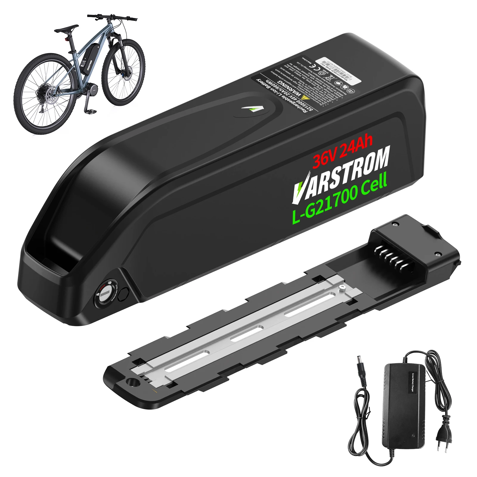[AUF ANGEBOT] Varstrom 36V 20Ah 720Wh Downtube Haiyue Version Elektrofahrrad-Akku 30A Smart BMS Lange Lebensdauer Original Leistungsstarker E-Bike Lithium-Akku Kleine Größe Kompakter Down-Tube-Akku