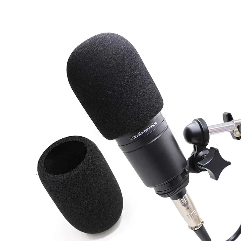 2 piezas de pantalla de viento para micrófono AT2020, cubierta de espuma antipop para Audio Technica AT2020 ATR2500 AT2035 5