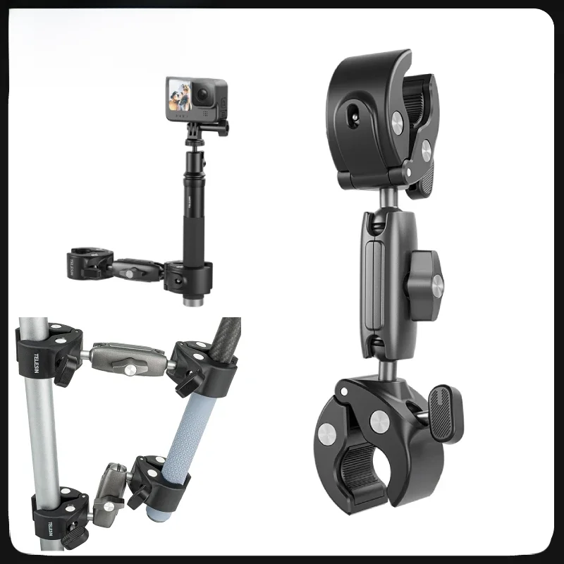 AliExpress TELESIN Motorcycle Bike Monopod Bicycle Handlebar Panoramic Mount Invisible Selfie Stick Bracket for GoPro Hero DJI Insta360
