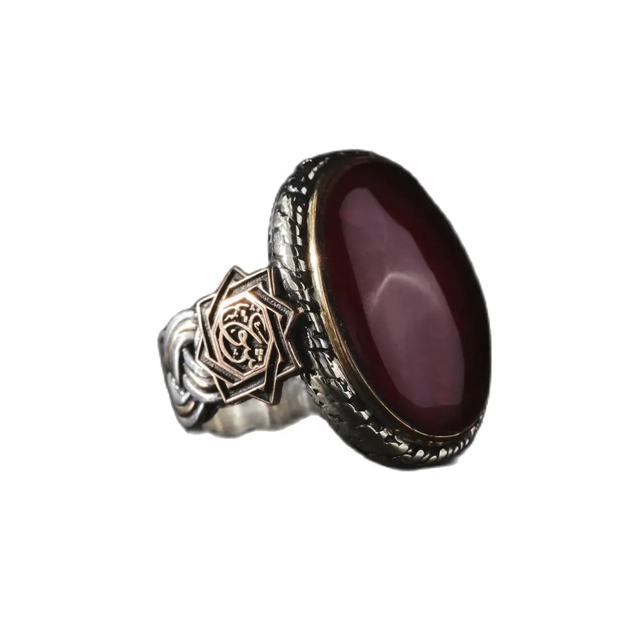 Red Amber Stone Man Women 925 Sterling Silver Adjustable Ring Gift For Him Turkish Handmade Silver Jewelry Love Inscribed Ring