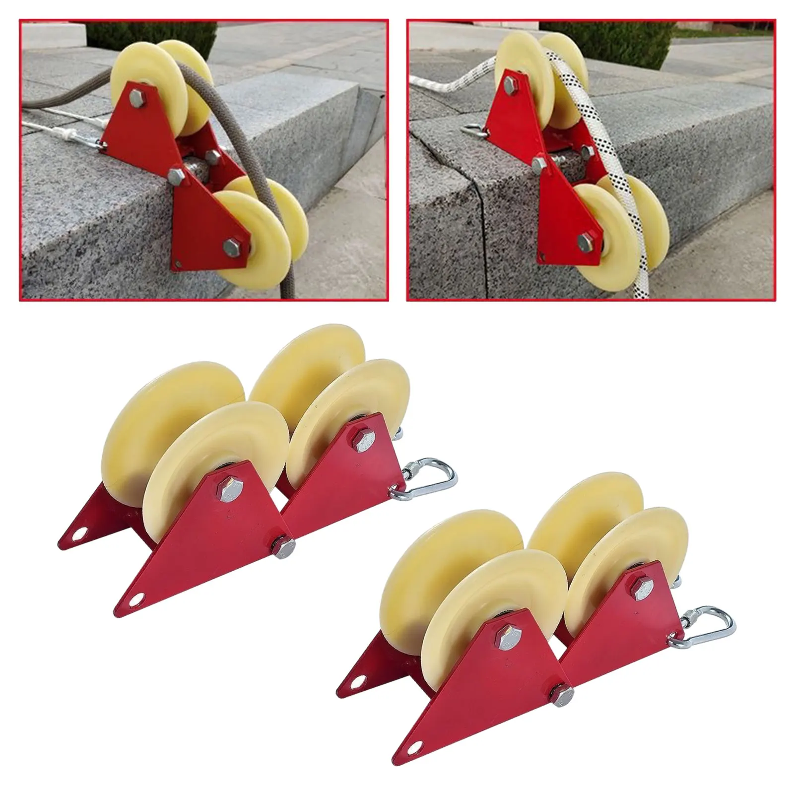 Polea retráctil de cuerda, polea de rueda con ranura, reducción de fricción, protector de desplazamiento, rueda de polea de Cable para trabajo a gran altitud, descenso