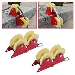 Rope Retract Pulley Groove Wheel Pulley Friction Reduction Scroll Guard Cable Pulley Wheel for High Altitude Work Descending