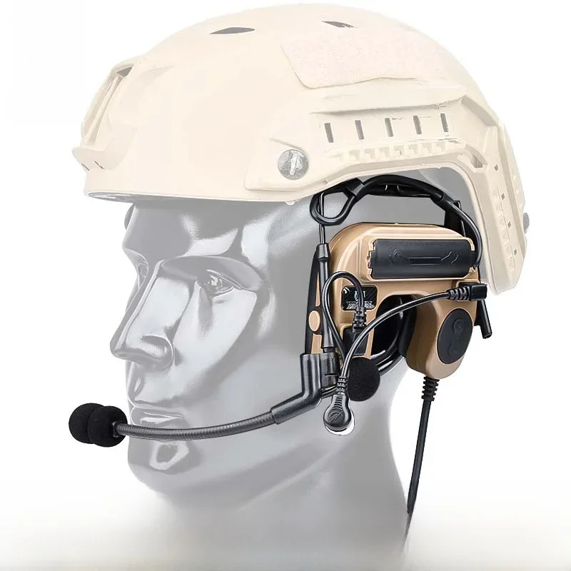 WADSN Tactical Com IV C4U Headset Hoofdtelefoon Gehoorbescherming Ken Schieten Koptelefoon Militaire ruisonderdrukking communicatie - afbeelding 2