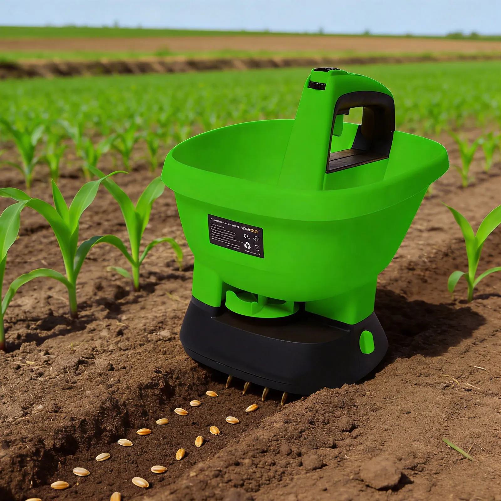 2.7L Cordless Spreader Universal Hand Spreader Lawn Spreader Portable Hand Sower Tool for Garden Fertilizer Ice Melt Road Salt