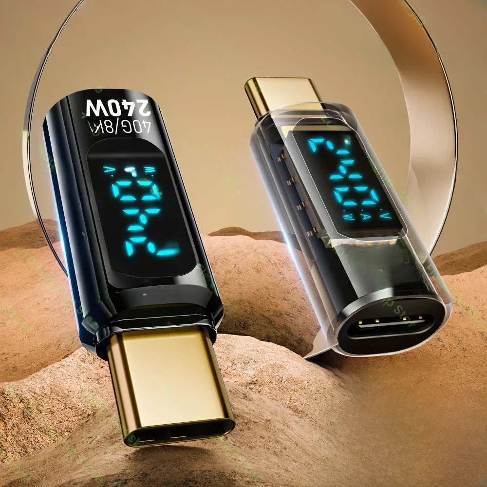Przezroczysty wyświetlacz LED PD240W USB4.0 40 Gb/s typu C do C OTG Adapter 8K@60Hz 5A Kabel do szybkiego ładowania iPhone 15 14 MacBook Pro — zdjęcie 2