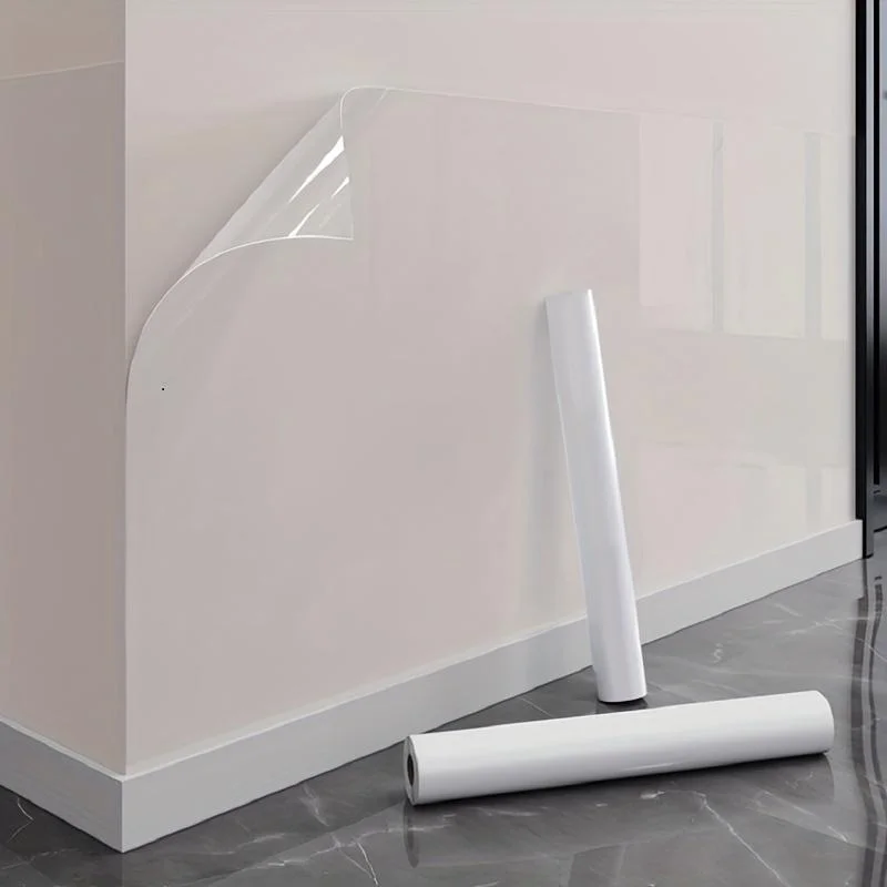 45cm Kitchen Wall Protective Film Transparent Electrostatic Adsorption Does Not Damage the Wall Waterproof PVC Wallpaper