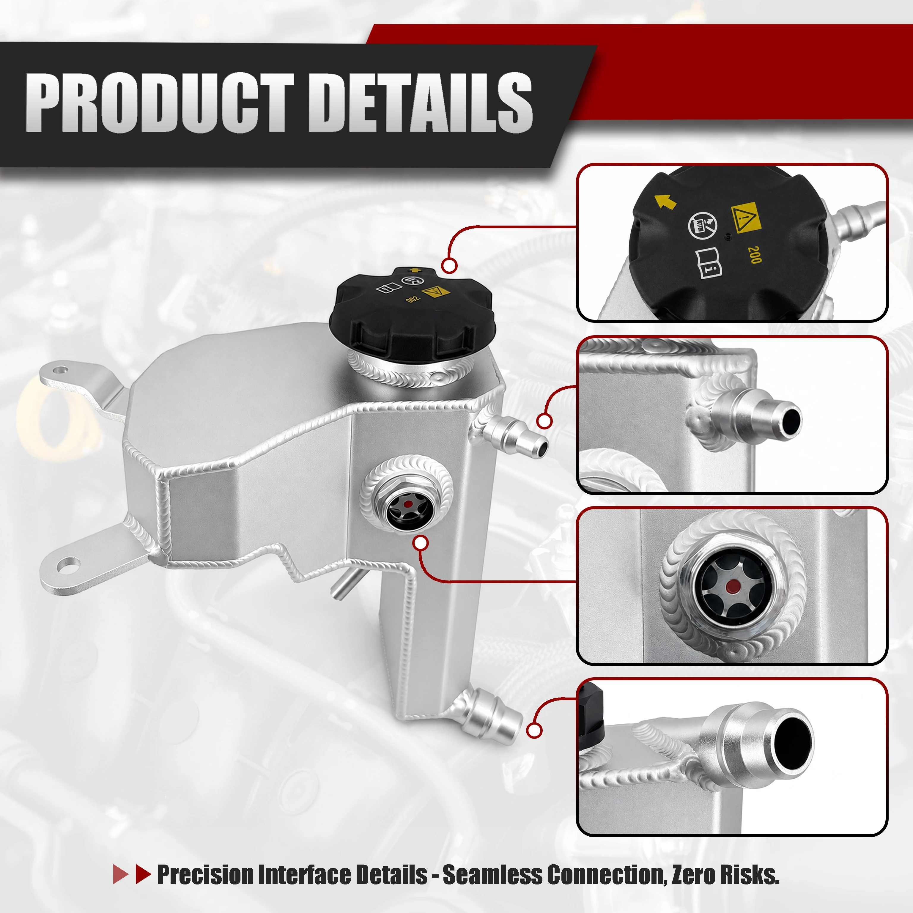 Aluminum Coolant Expansion Tank Reservoir 17137640514 603-334 for BMW E82 E88 E90 E91 E92 E93 128i 325i 328i 330i 335i X1 Z4