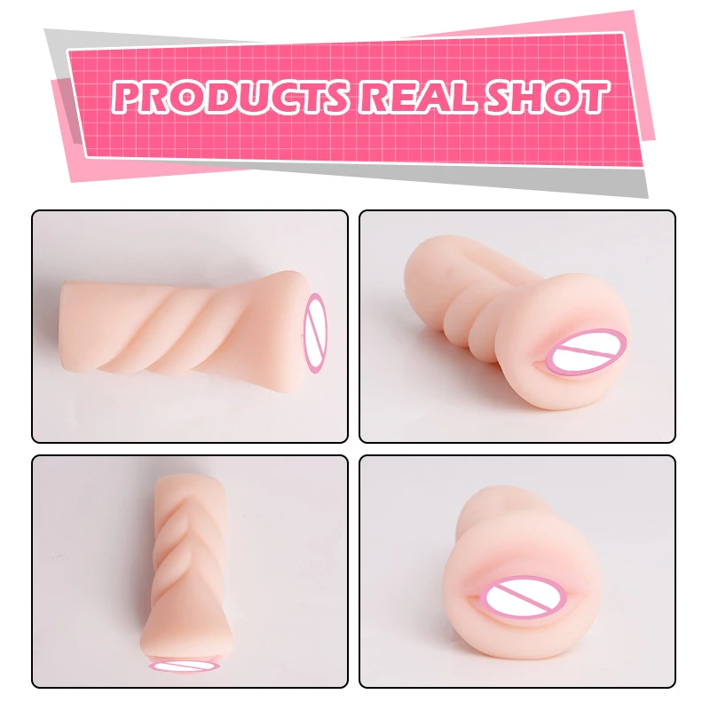 HESEKS Vagina Pussy Pocket for Men Male Masturbator Cup 3D Realistic Anal Oral Erotic Adult Toys Deep Throat Exercise