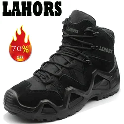 LAHORS-Botas tácticas de combate para Hombre, botines impermeables para exteriores, senderismo, escalada, Militar