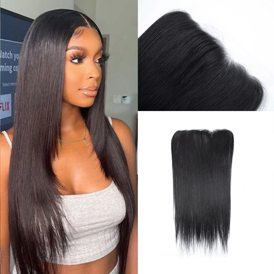 

Synthetic 13x4 Transparent Straight Lace Frontal High Temparature Fiber Straight 26 Inch Free Part 13x4 Lace Frontal For Women