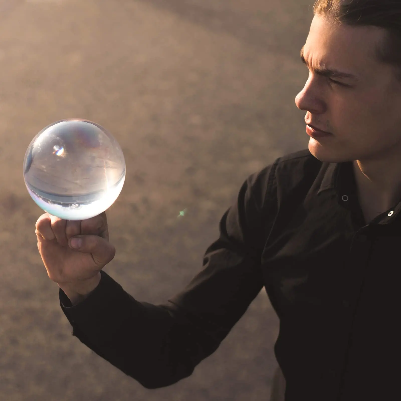 Acrylic Contact Juggling Ball, Color Transparent Solid Crystal Ball 76mm - 3 inch (green, 76mm/3 inch) - Image 3