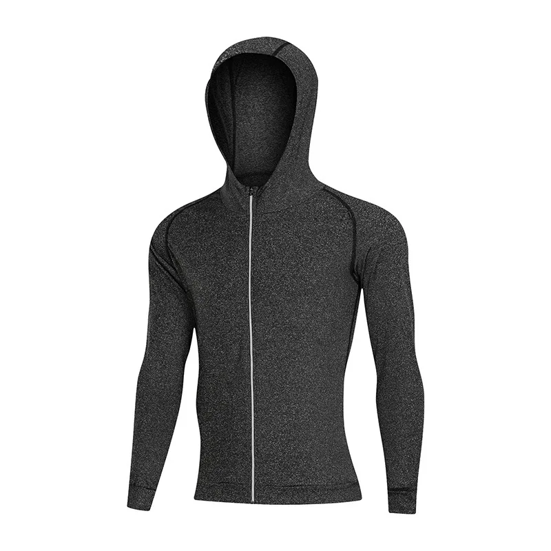 

Sports Fitness Tights Men's Quick-Drying Gym Basketball Training Running Clothes Hoodie Quick-Drying Jacket Men Solid Coat