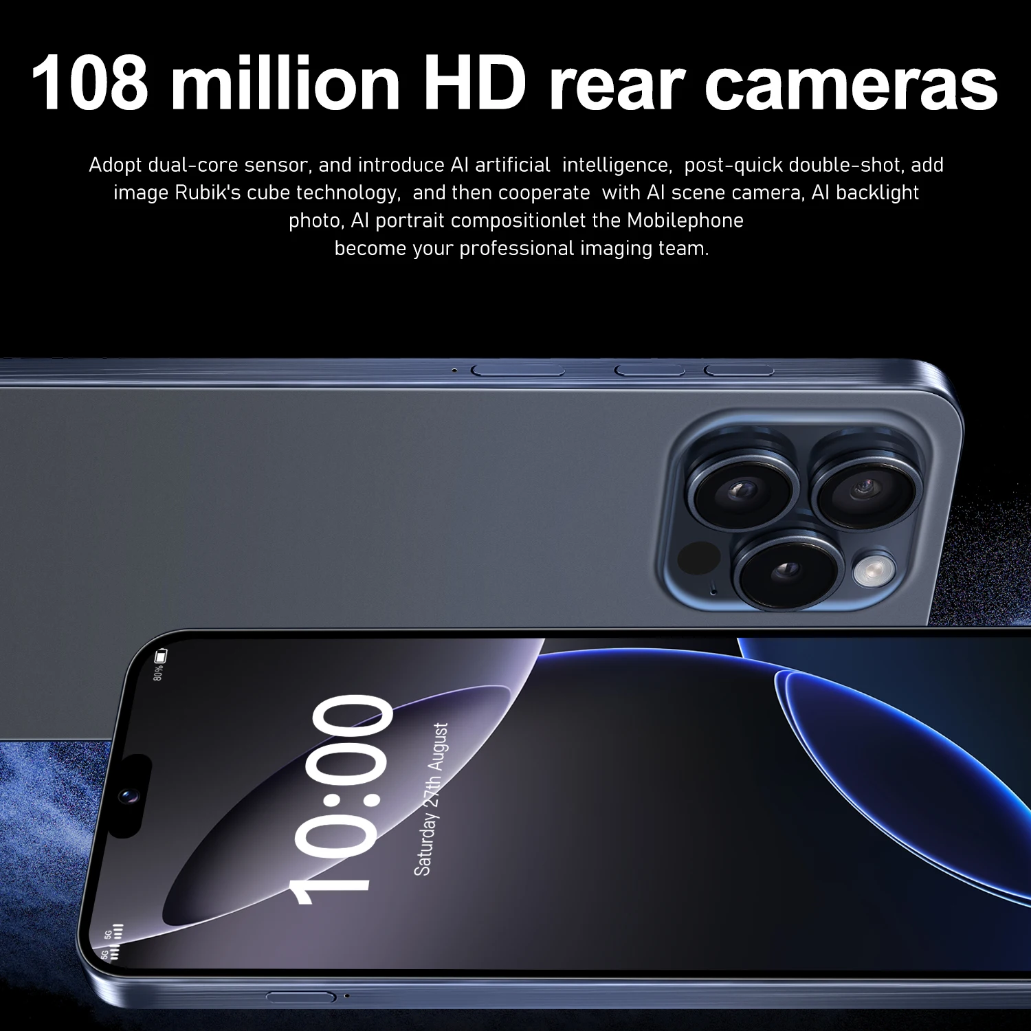 New i17 Pro Max Original Intelligent 5g Dual Card Android14 System Global Version 6800mah Battery Facial Recognition