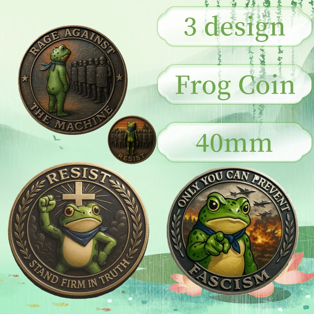cute frog coin represents freedom and truth commemorative challenge coin collectible gift