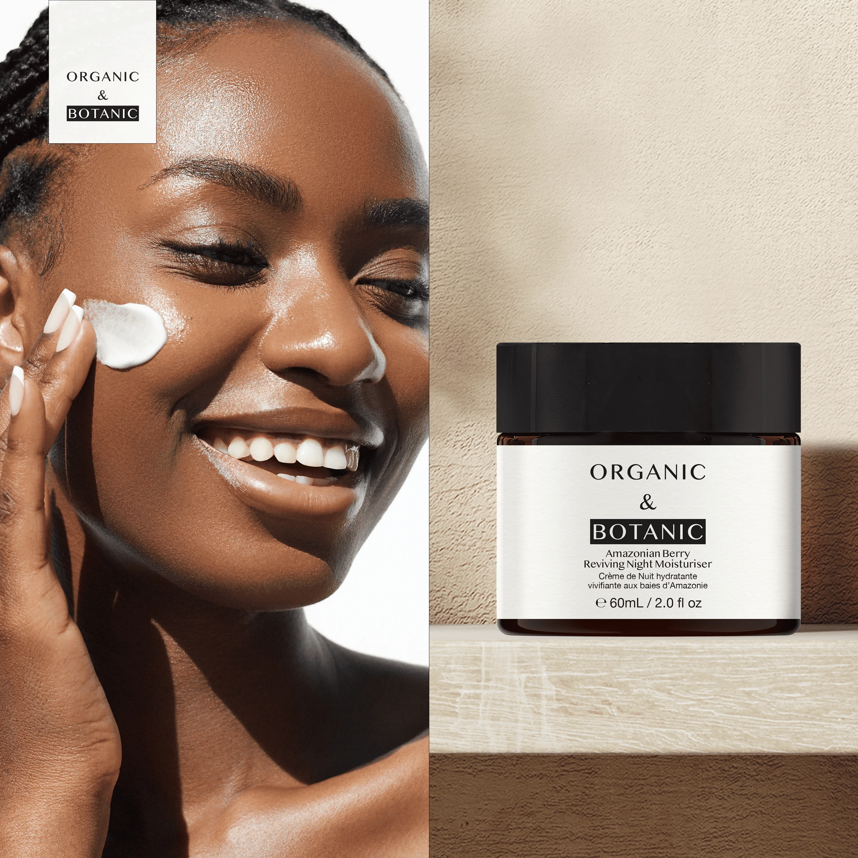 Biologische & Botanische Amazonische Bessen Nachtbevochtiger Met Hyaluronzuur & Vitamine C 60Ml | Hydraterende, Anti-Verouderingsformule
