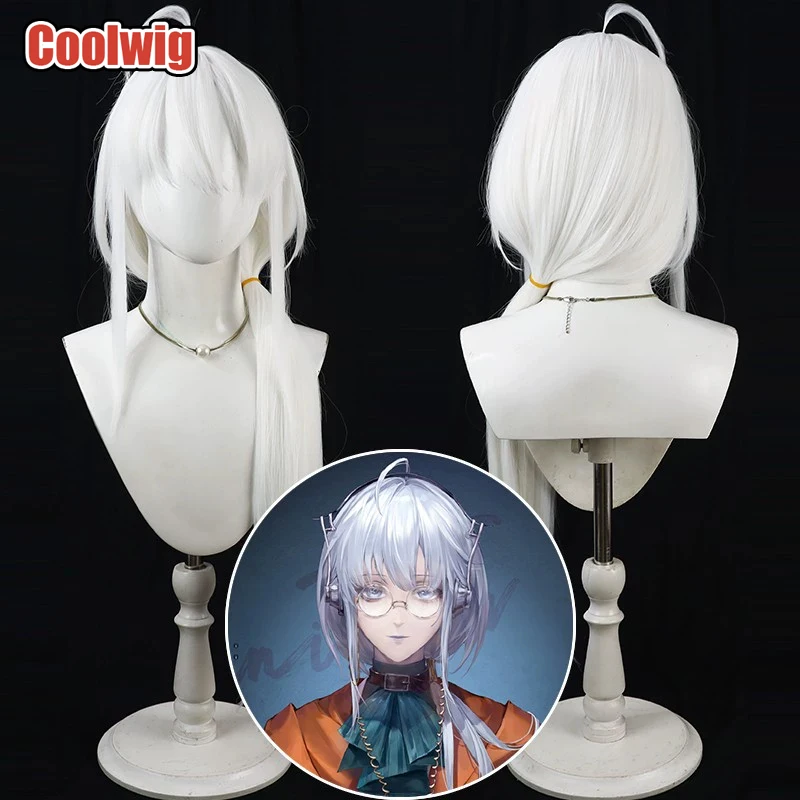 

Coolwig Synthetic Hair Siglinde Cosplay Wigs Game Path to Nowhere Siglinde Halloween 60cm Long Straight White Wig Heat Resistant