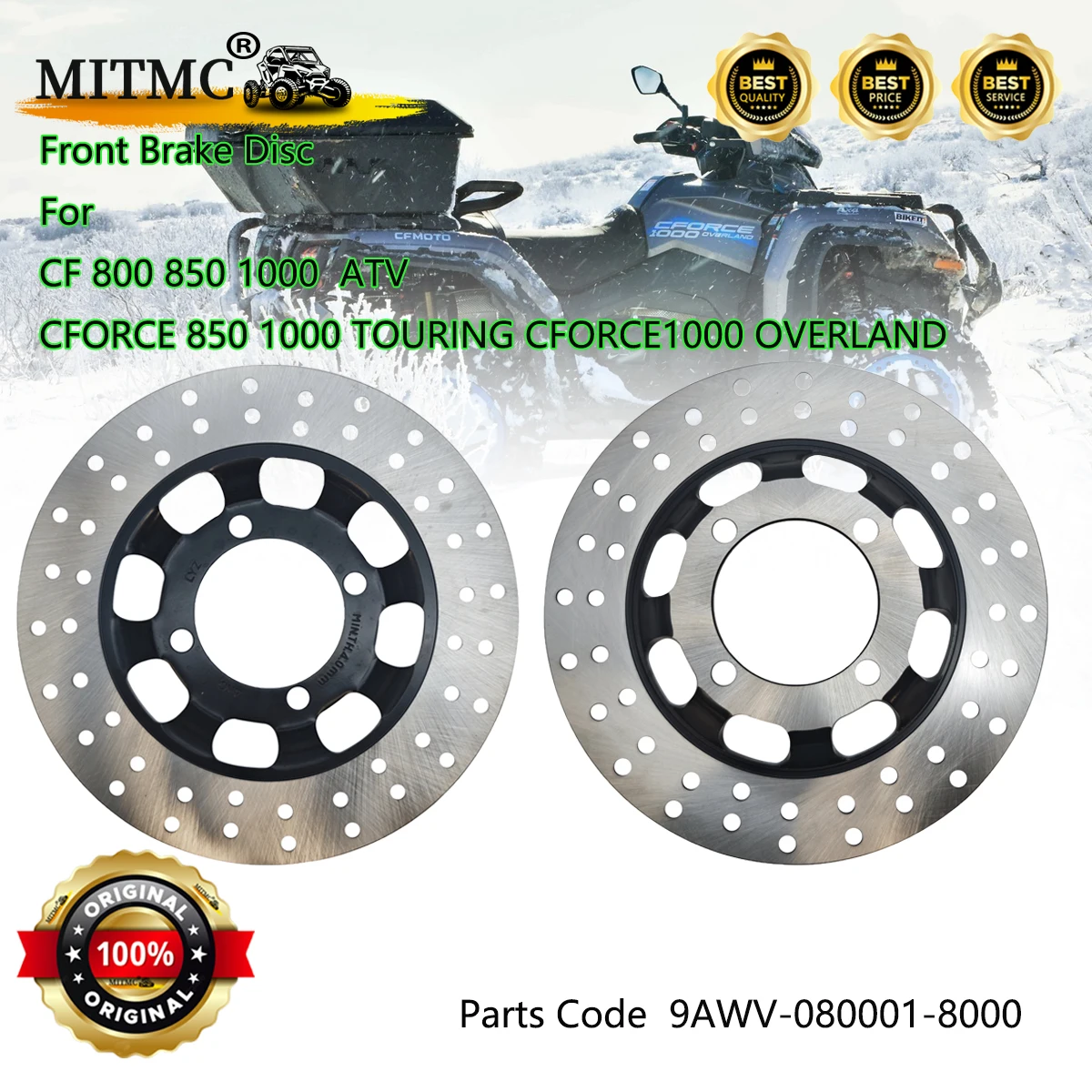 

2 шт. оригинальный передний тормозной диск для CF 800 850 1000 CFORCE 850 1000 TOURING CFORCE1000 OVERLAND ATV 9AWV-080001-8000
