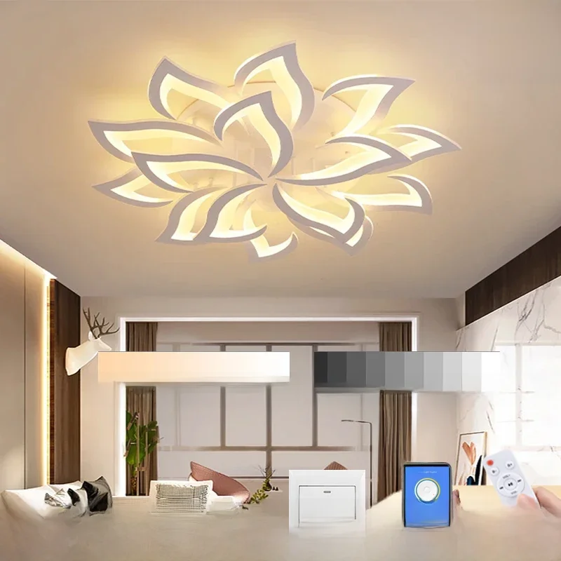 Moderne Led Plafondlamp, Slimme Dimmende Afstandsbediening, Afstandsbediening En App-Bediening, Verstelbare Helderheid Plafondverlichting - afbeelding 2