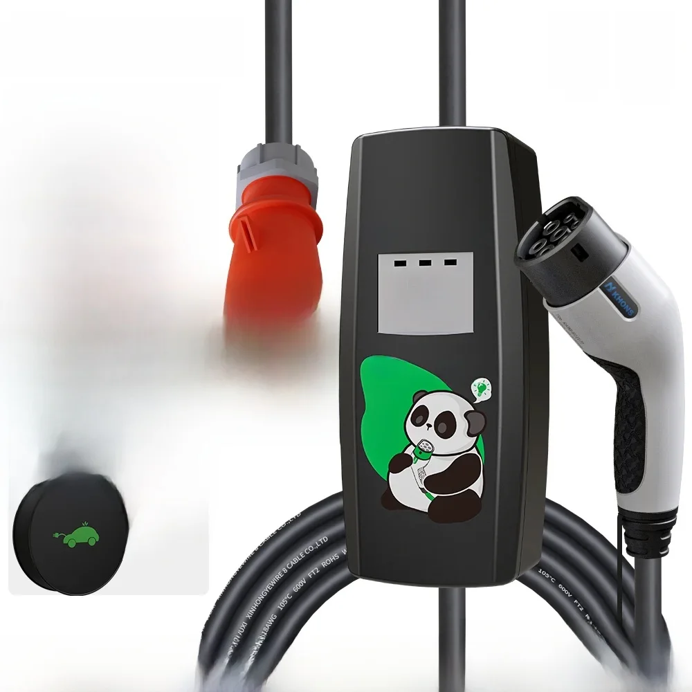 Khons 11KW 16A EV Draagbare Oplader Type2 EVSE Oplaaddoos Drie Fase Elektrische Autolader 5m Kabel - afbeelding 2