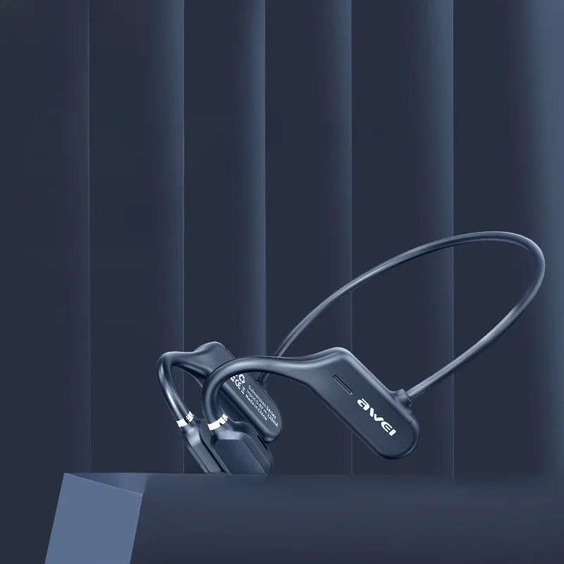Awei-Air Conduction Sport Headset com microfone, fones de ouvido Bluetooth sem fio para correr,