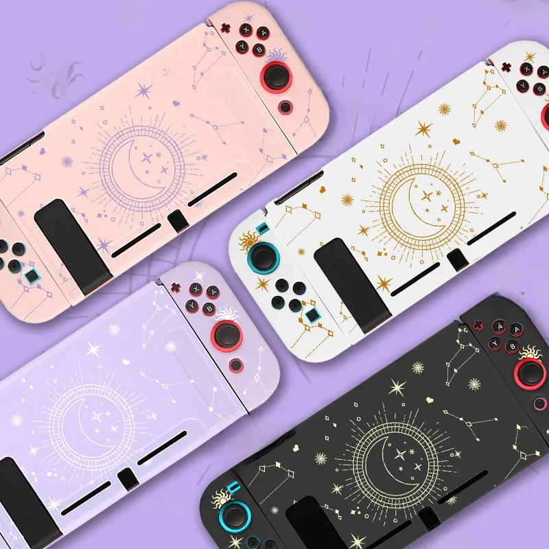 Space Magic Moon Celestial Funda Nintendo Switch Cover, Dockable Protective TPU Shell, Switch Contrmatérielle, Joy-Con Cover, Girl