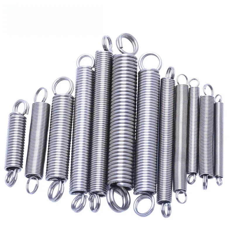 10/5/2/1Pcs Wire Dia 0.4mm 304 Stainless Steel Dual Hook Small Tension Spring Outer Dia 3mm 4mm Length 70-300mm