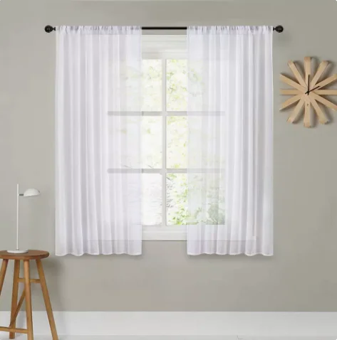 Sheer Curtains Rod Pocket 2 Panels** Light Filtering Voile Drapes** for Bedroom and Living Room Best Choice 2026