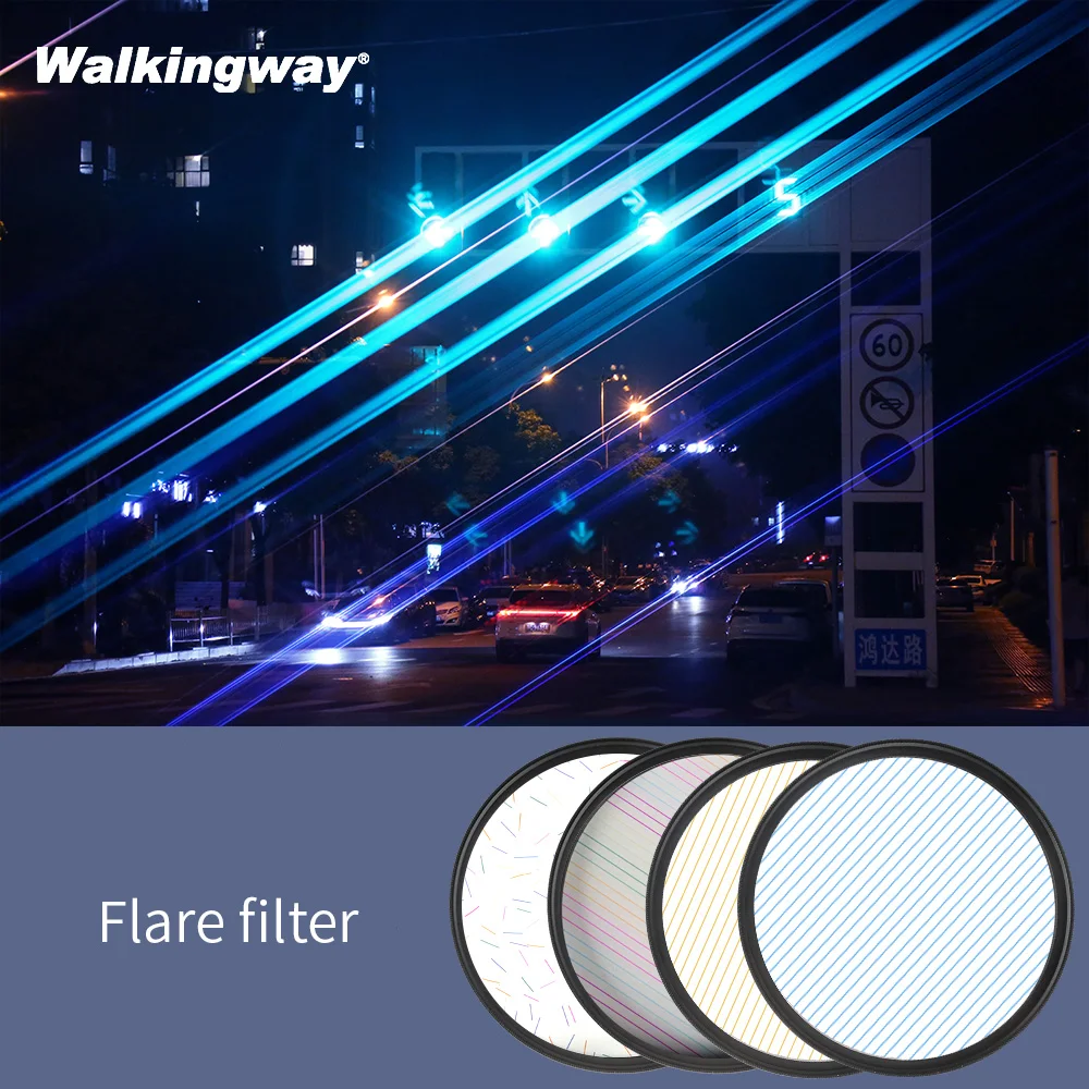 Circular lens Flare Filter Blue Rainbow Gold Effect Filter for Canon Nikon Sony Fuji Olympus Camera Cinematicd