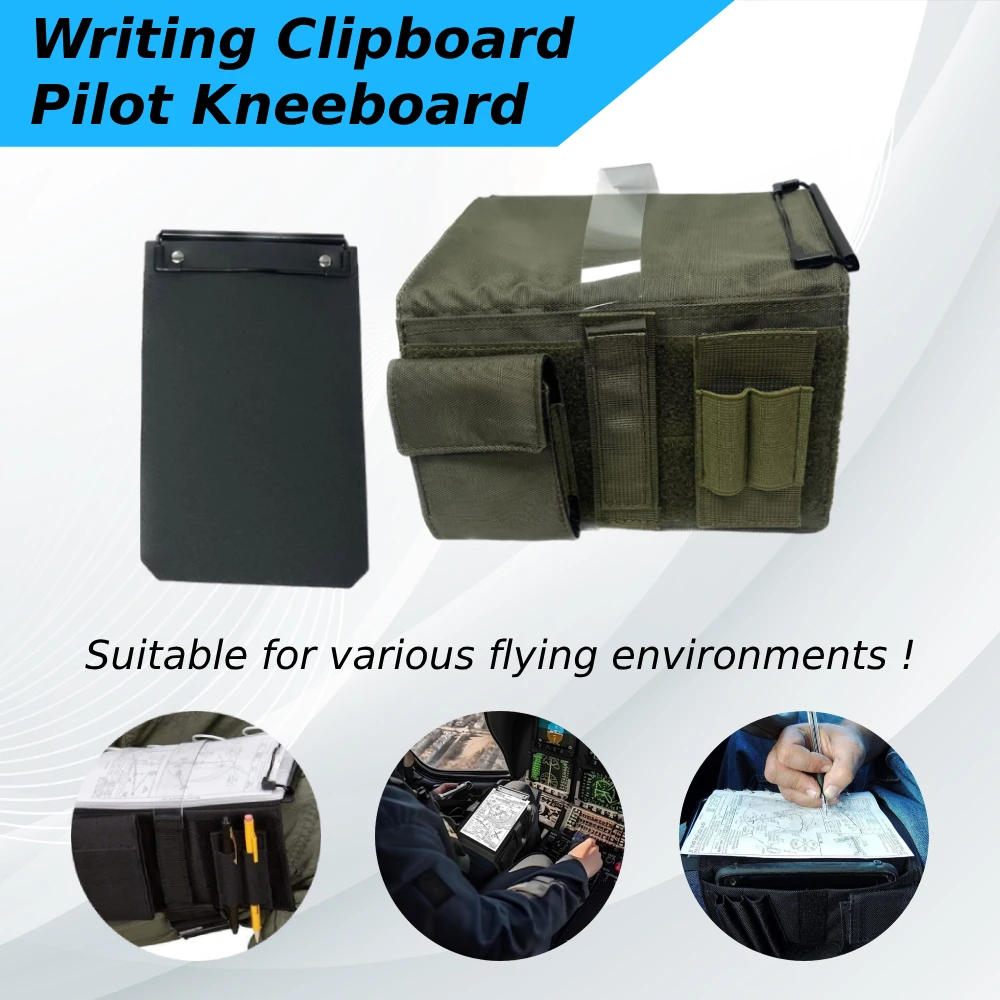 

Pilot Kneeboard Convenient Accessories Flexible Writing Clip Board Clipboard Pen Holder for General Aviation Professional Pilots