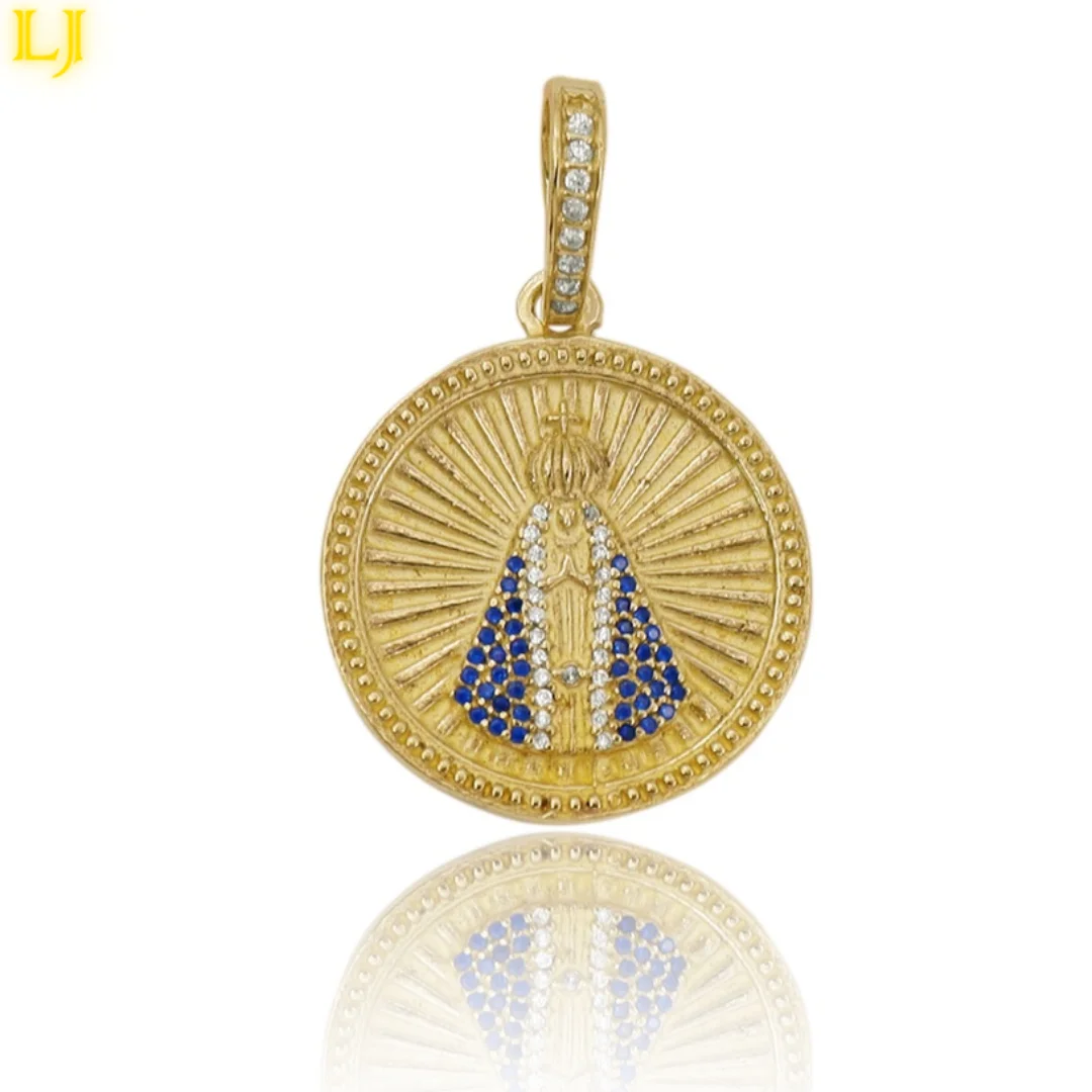 Our Lady Pendant with Old Coin Zirconia-Eternal guarantee in color! Women's Elegant Jewelry Pendants Never More