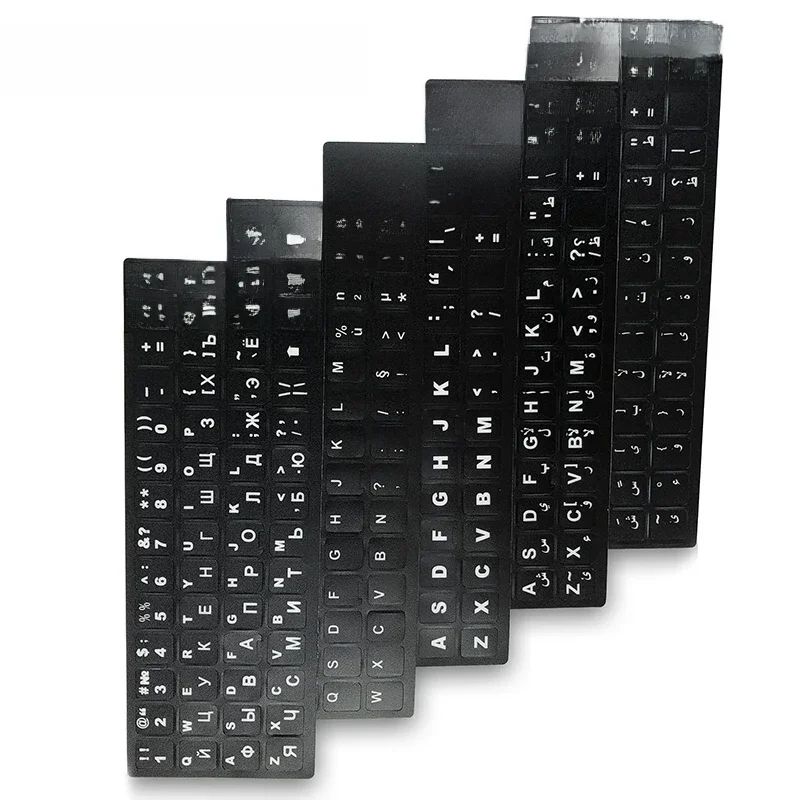 Teclado Adesivos para Laptop e Desktop PC, Layout do alfabeto Adesivo, Russo, Francês, Inglês,