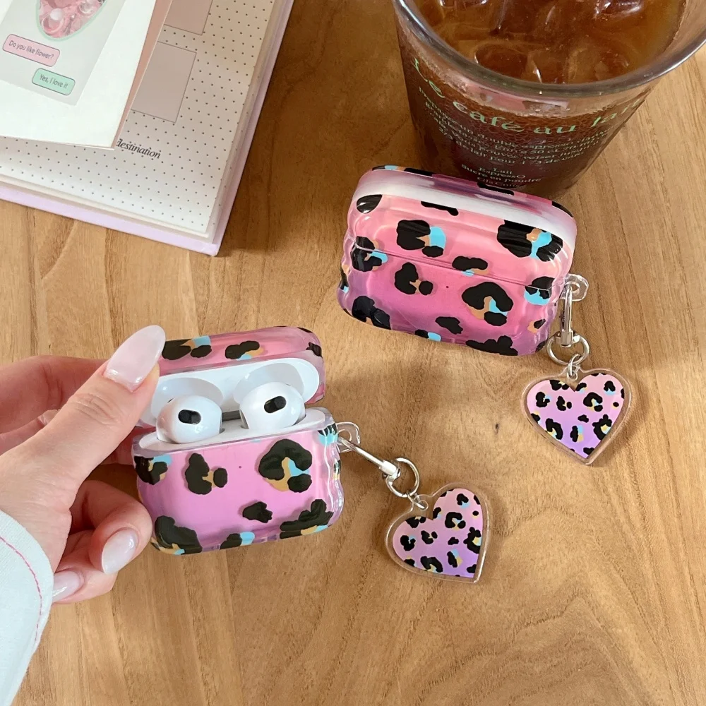 

Foundation leopard print twisted edge headphone protective case, suitable for AirPods 4/3/Pro/2/3,new shockproof protective case