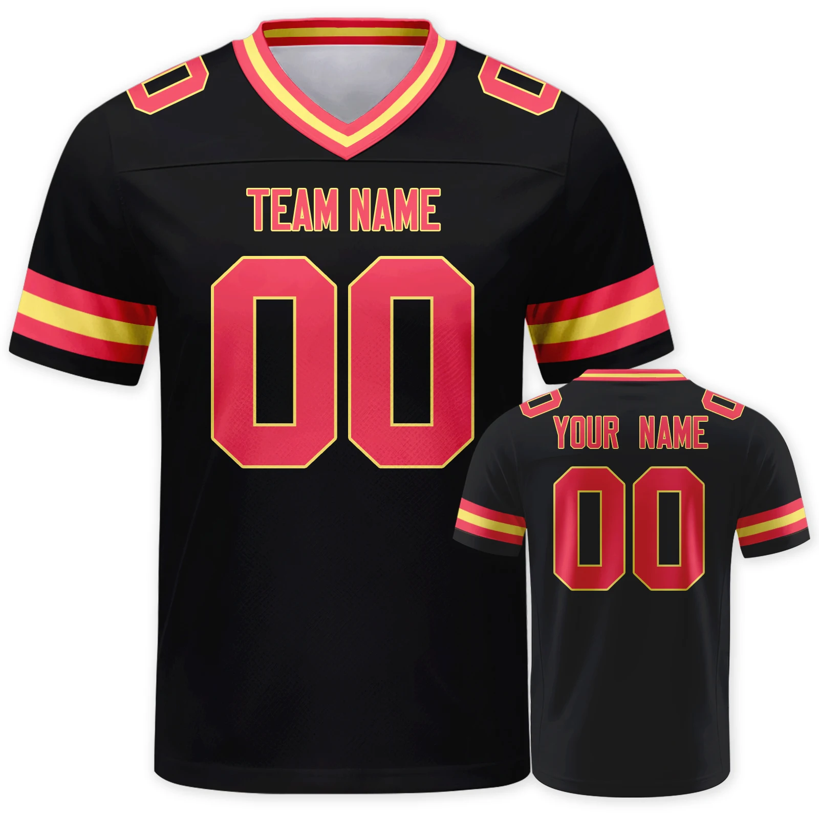 Personalized American Football Shirt Black Custom College Football Jersey with Team Name Number Gift for Men Women Kids