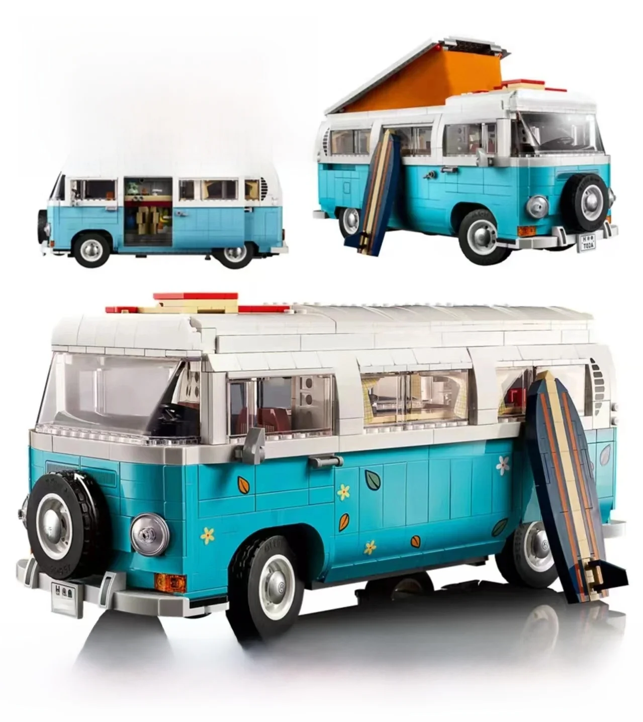 NIEUW Op Voorraad Compatibel 10279 De T2 Camper Auto Van Model Bouwstenen DIY Bricks Speelgoed voor Kinderen Kerst Verjaardagscadeau - afbeelding 2