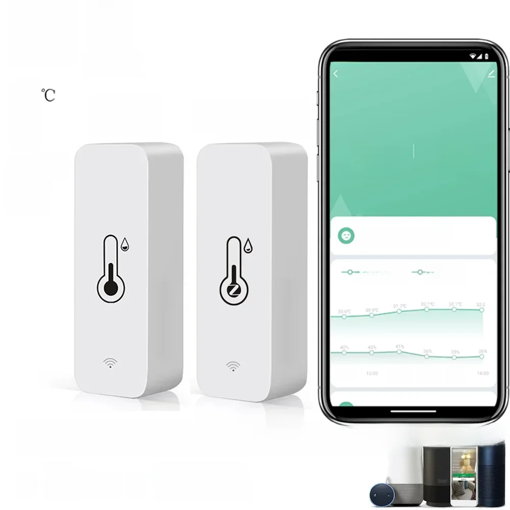 Tuya Zigbee WiFi capteur de température et d'humidité APP moniteur à distance pour maison intelligente var SmartLife fonctionne avec Alexa Google Assistant