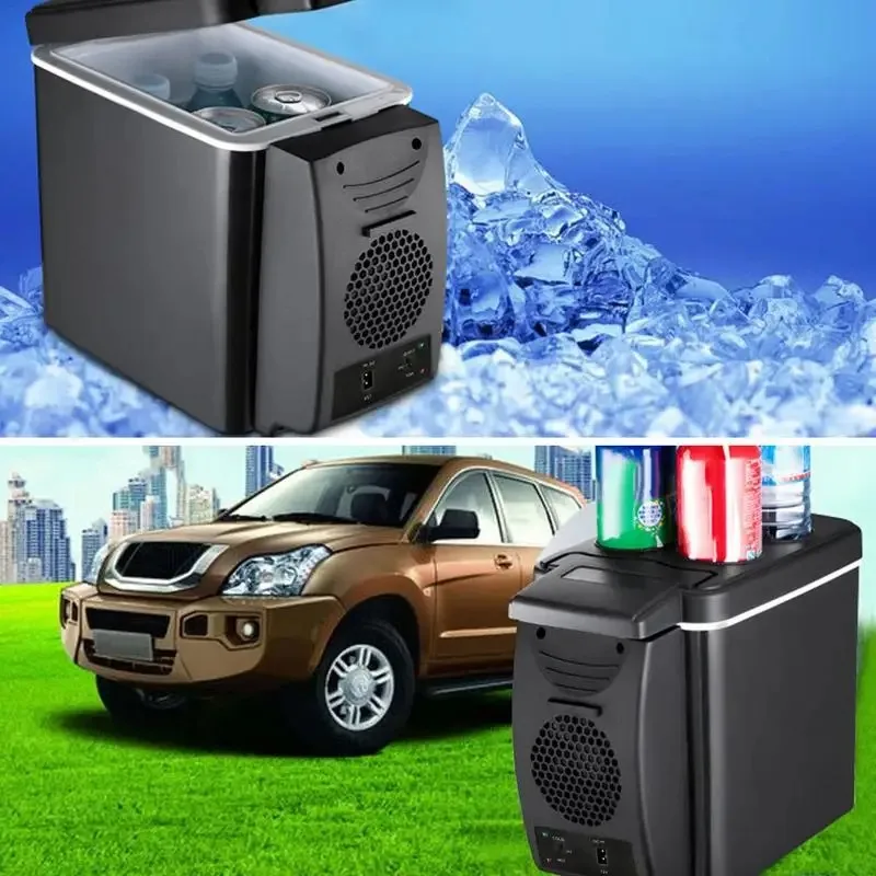 Refrigerador eléctrico portátil para coche, Mini nevera de 6L y 12V, refrigeración y calefacción para vehículo, caja de hielo, dispositivos electrónicos para coche