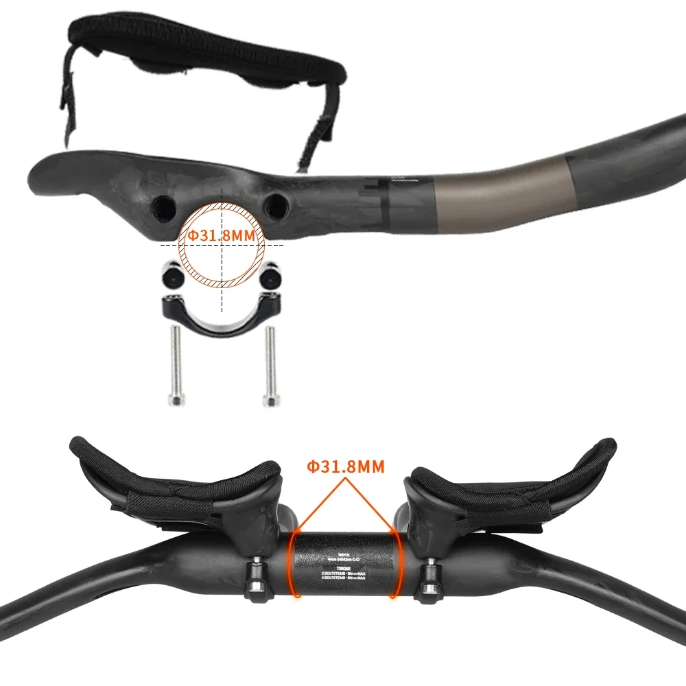 مقود دراجة طريق خفيف للغاية ، مقود TT كامل الكربون ، قضيب مقبض ممتد ، بار راحة ،
