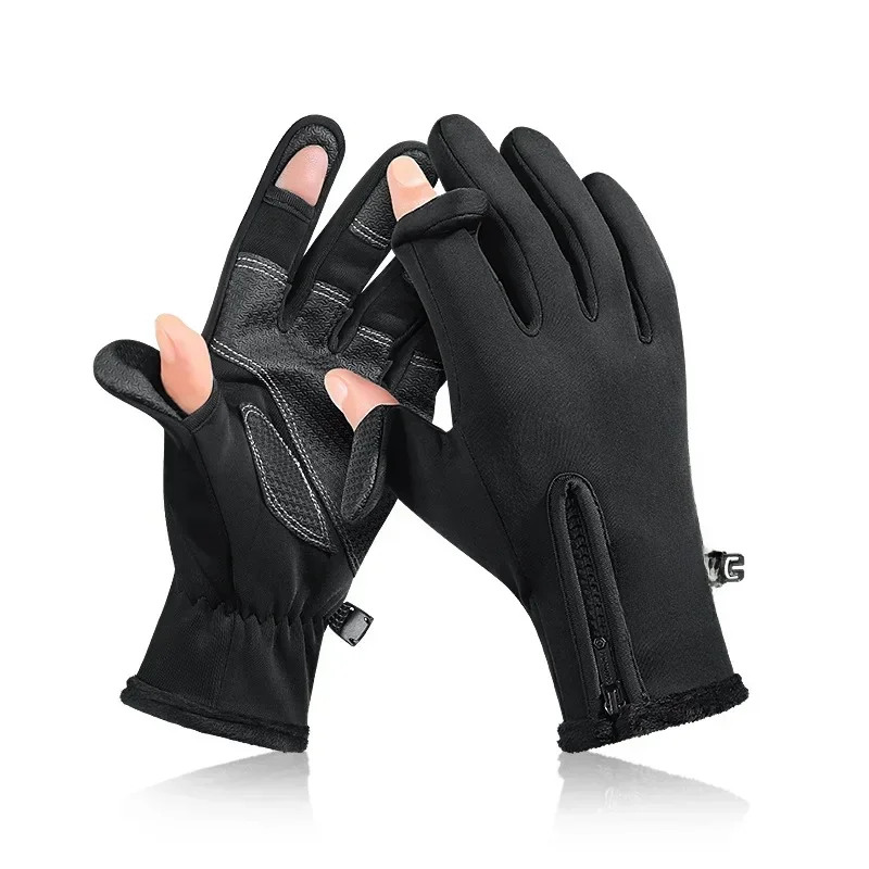 AliExpress leaftour Men and Women Outdoor Waterproof Finger Exposed Touch Screen Winter Fleece Thermal Motorcycle Cycling Racing Skiing Gloves