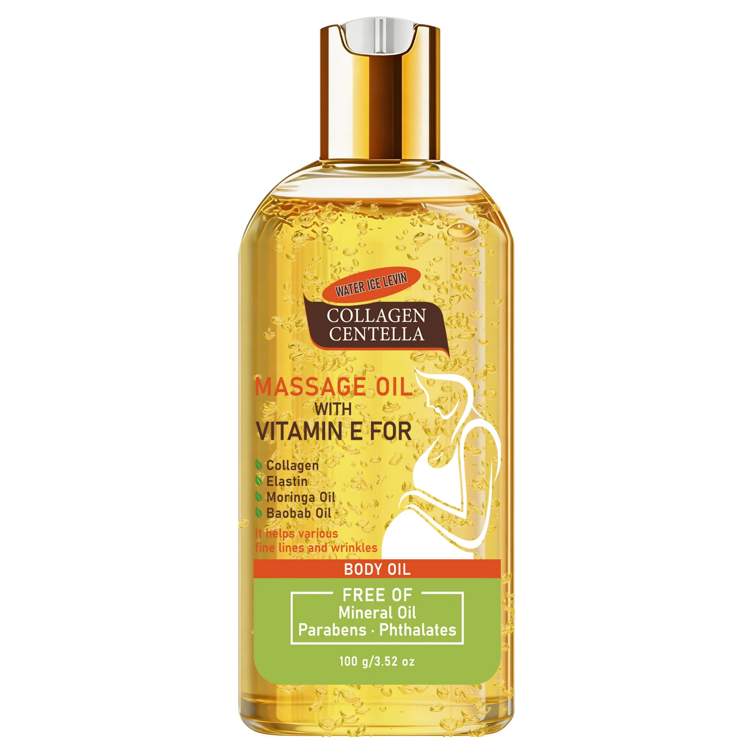 Collagen Centella Massage Body Oil Vitamin E, Mineral Oil Free Moisturizing Firming Pregnancy Skin Care - view 6